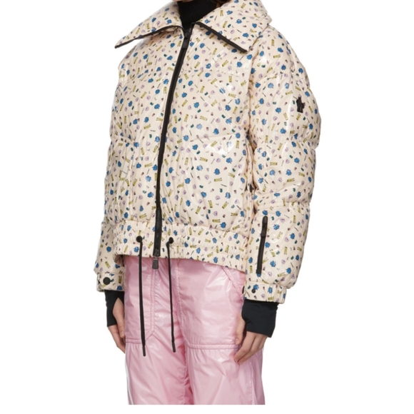 MONCLER GENIUS  Moncler Grenoble Pink Down Printed Chambairy Jacket Sz 2 - Picture 5 of 8